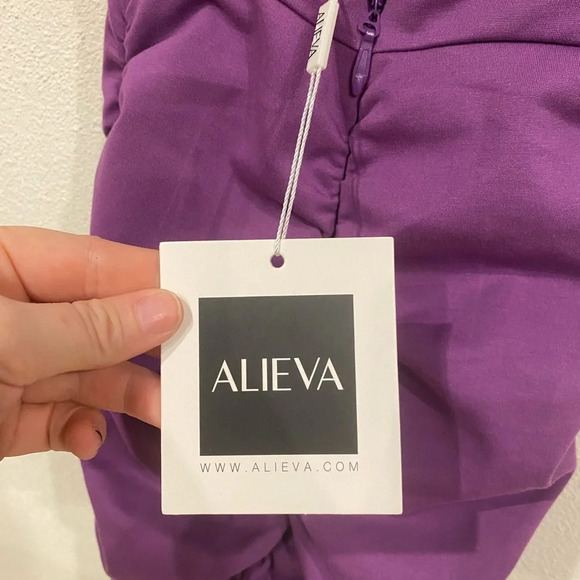 NWT ALIEVA Olinda Ruched Cut-Out Midi Dress Size XS - Picture 5 of 6